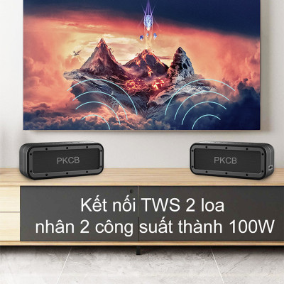Loa Bluetooth speaker Loa di động chip DPS khuyếch đại âm thanh công suất lớn 50W Kết nối TWS lên 100W Hàng Chính Hãng