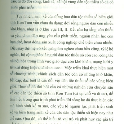 Sinh Kế Của Các Dân Tộc Thiểu Số Vùng Biên Giới Tỉnh Kom Tum (Sách chuyên khảo) - TS. Dương Thị Ngọc Bích chủ biên