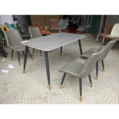 bộ bàn ghế loft trám bàn mặt đá