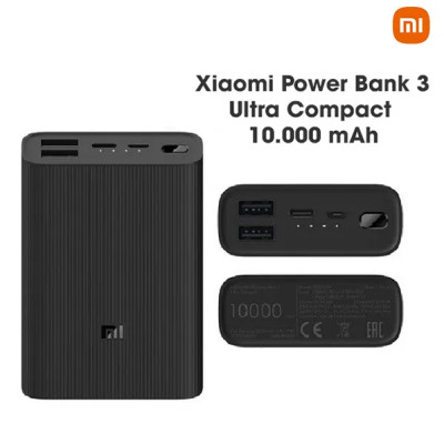 Pin sạc di động 10000mAh Mi Power Bank 3 Ultra Compact | 2*USB-A / 1*USB-C Upto 22.5W | BHR4412GL | Bảo hành 6 tháng | Hàng Chính Hãng