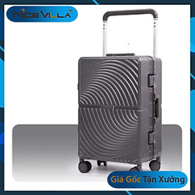 Vali Khung Nhôm Khóa Sập Vân Xoắn NiceVilla Cao Cấp Mẫu mới 2024 Size 20 inch & 25 inch
