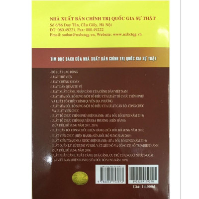 Sách - Luật Lực Lượng Dự Bị Động Viên - NXB Chính Trị Quốc Gia