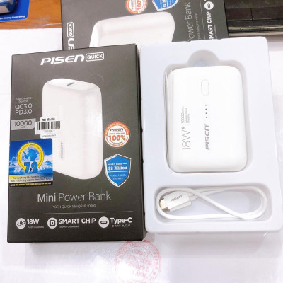 Sạc dự phòng PISEN Quick-miniQP18 (TS-D287) 10000mAh, sạc nhanh công suất 18W, Hàng chính hãng bảo hành 24 tháng