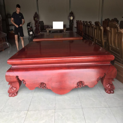 Sập Đại Chân Quỳ Dạ Cá Trơn Gỗ Hương Đỏ Nam Phi