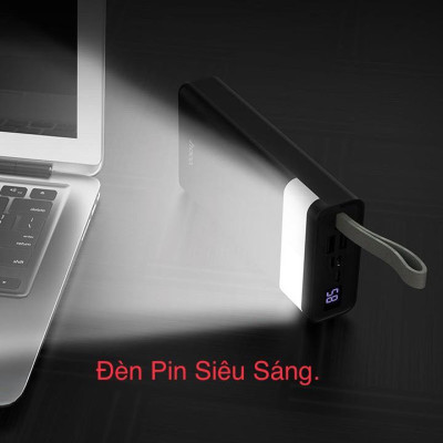 Pin sạc dự phòng Hoco J73 Powerful 30000mAh 2 cổng input, 3 cổng output, đèn pin siêu sáng - Hàng chính hãng