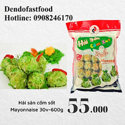 Hải sản cốm xốt Mayonnaise 30v - 600g Cty ĐEN ĐỎ - VIÊN HẢI SẢN CỐM XỐT MAYO - VIÊN MAYO CỐM - VIÊN CỐM MAYO - VIÊN HẢI SẢN XỐT MAYO - VIÊN MAYO XANH - VIÊN CÁ MAYON XANH - CHẢ CÁ MAYO CỐM - CHẢ CÁ CỐM MAYO - ĐEN ĐỎ - DENDO - CÔNG TY ĐEN ĐỎ