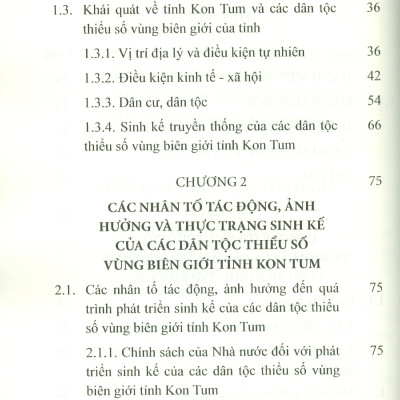 Sinh Kế Của Các Dân Tộc Thiểu Số Vùng Biên Giới Tỉnh Kom Tum (Sách chuyên khảo) - TS. Dương Thị Ngọc Bích chủ biên