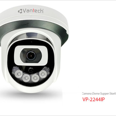 Vantech Camera 3.0MP Supper Starlight Dome VP-2244IP-Hàng chính hãng