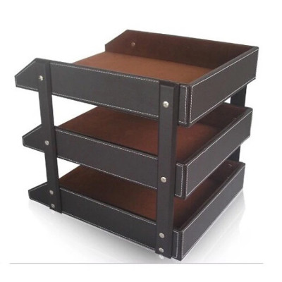 Khay đựng tài liệu 3 tầng bằng da cao cấp