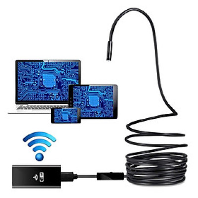 ROGTZ - Camera Nội Soi WiFi Chống Nước HD 1M Len 8mm Chất lượng hình ảnh HD 6LED Kết nối Wifi Tương thích Ios Android Windows Chống nước IP67 Đa mục đích sử dụng Kiểm tra đường ống, thiết bị máy móc, động cơ Sửa chữa bảo dưỡng thiết bị - Hàng Chính Hãng