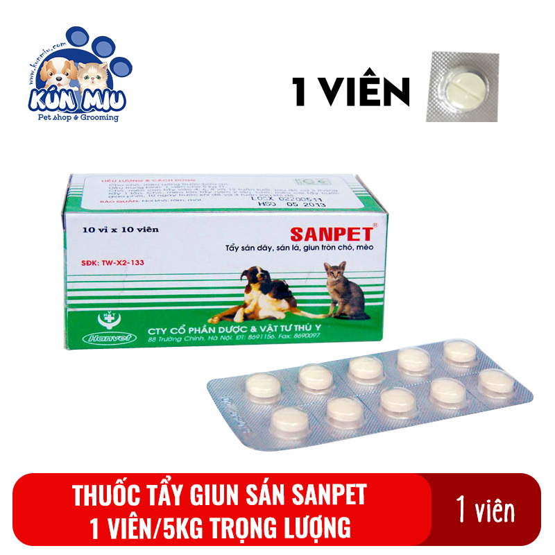 Tẩy Giun Chó Mèo Hanvet Sanpet
