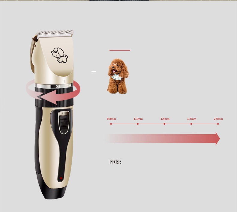 Tông đơ cắt tỉa lông thú cưng Hanpet có cổng sạc USB tiện dụng (màu ngẫu nhiên)