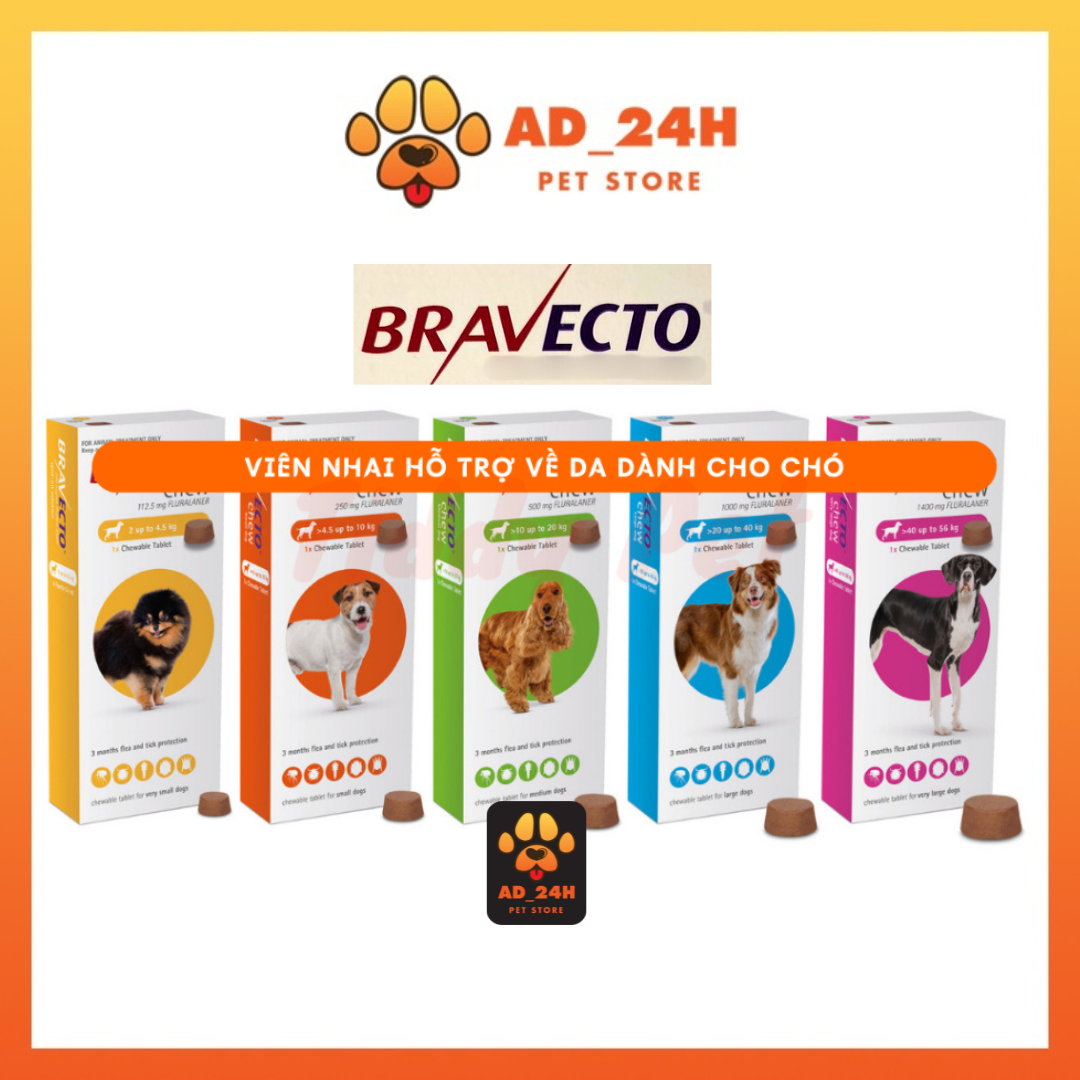 BRAVECTO diệt ghẻ, ve rận, bọ chét chó