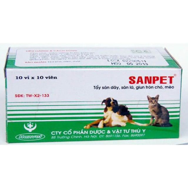Tẩy Giun cho chó mèo Sanpet