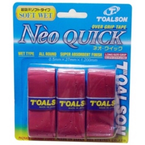 Quấn Cán Ngoài Vợt Tennis, cầu lông Toalson Neo Quick X3 (Giao màu ngẫu nhiên)