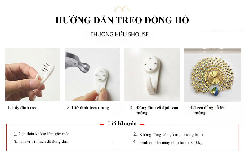 Đồng Hồ Treo Tường Trang Trí Đẹp Shouse DH11 quart độc lạ 3d cỡ lớn nghệ thuật phù hợp cho phòng khách, phòng ngủ