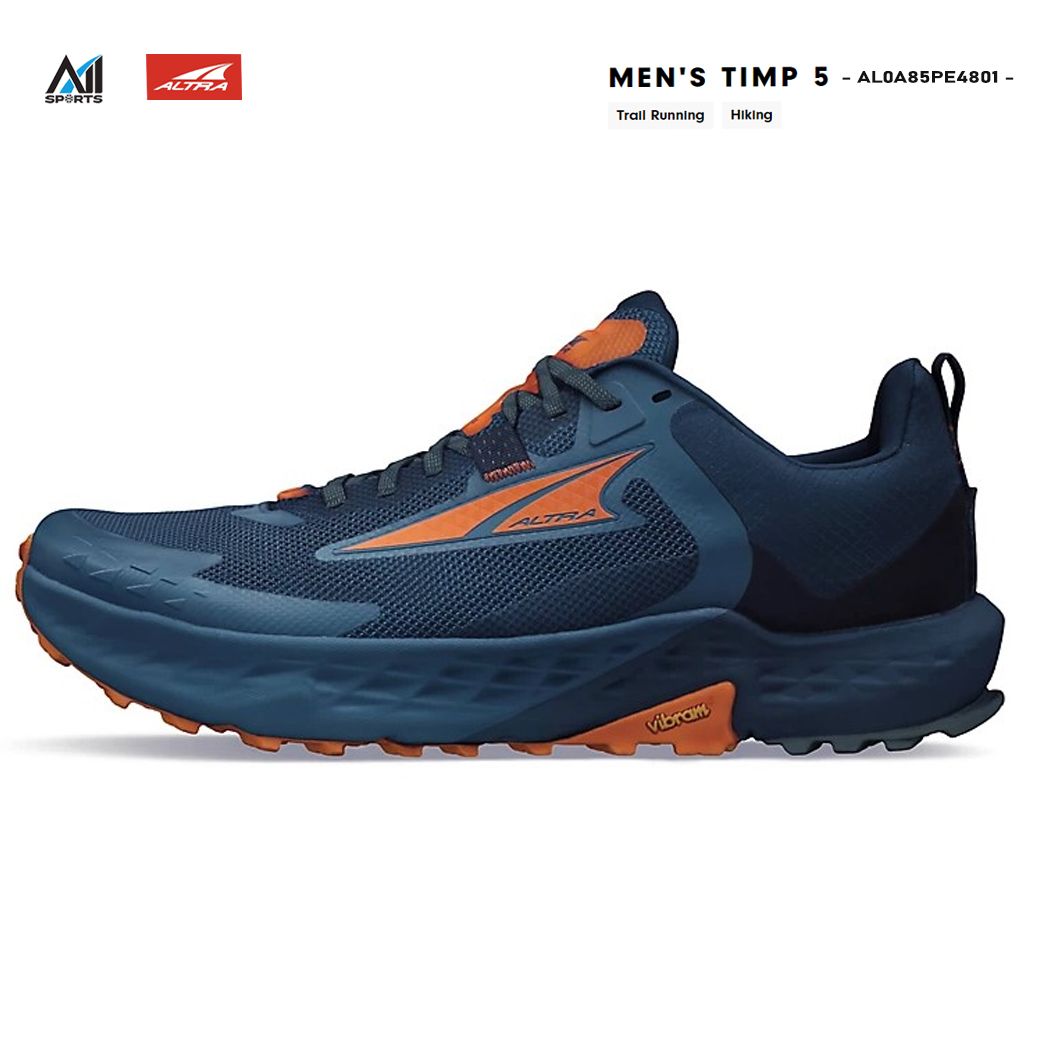 Giày đi leo núi chạy địa hình ALTRA TIMP 5 M DUSTY OLIVE - BLUE/ORANGE