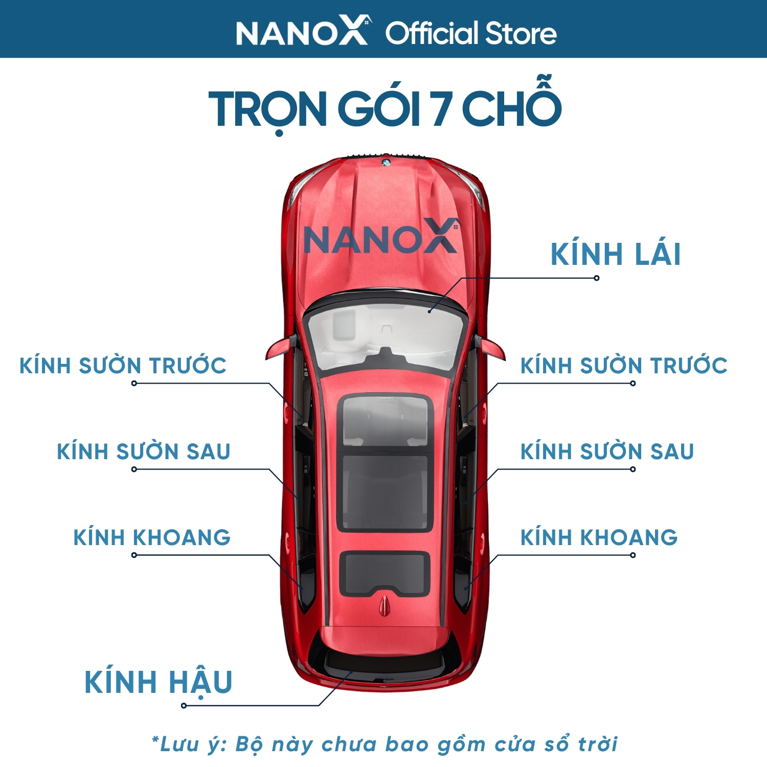 Phim cách nhiệt ô tô 7 chỗ siêu chống nóng dán kính trọn gói cả xe cao cấp NanoX