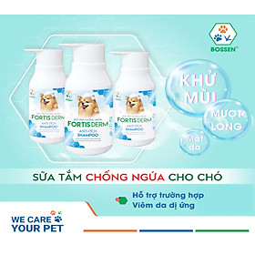 BOSSEN - FORTIS DERM Sữa tắm Hỗ trợ Viêm Da Dị Ứng cho Chó - Chai 250ml