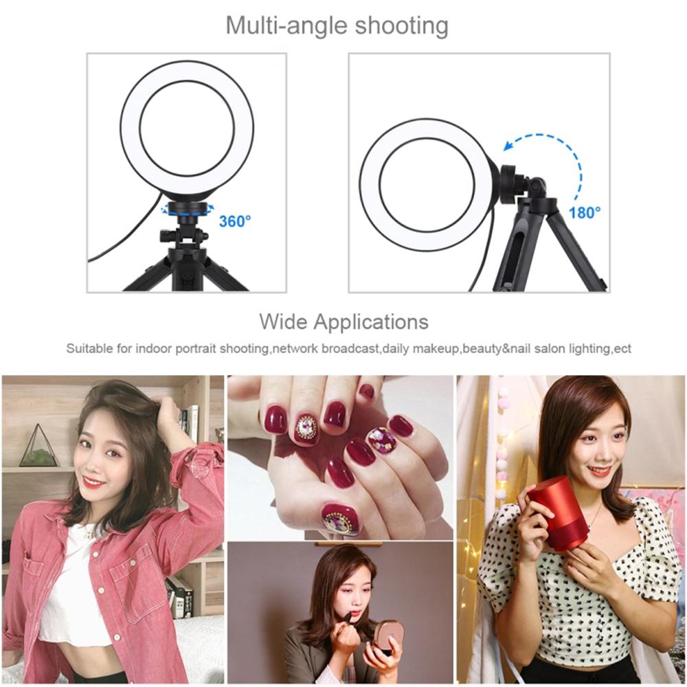 Đèn LED tròn 4.7 Inch 3 chế độ màu trợ sáng điện thoại quay livestream