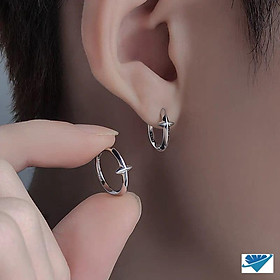 Bông tai bạc khuyên tròn chất liệu bạc s925 MS35a