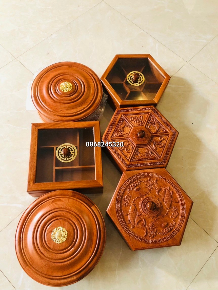 Khay đựng mứt tết ,bách kẹo ,hạt dưa ...bằng gỗ hương