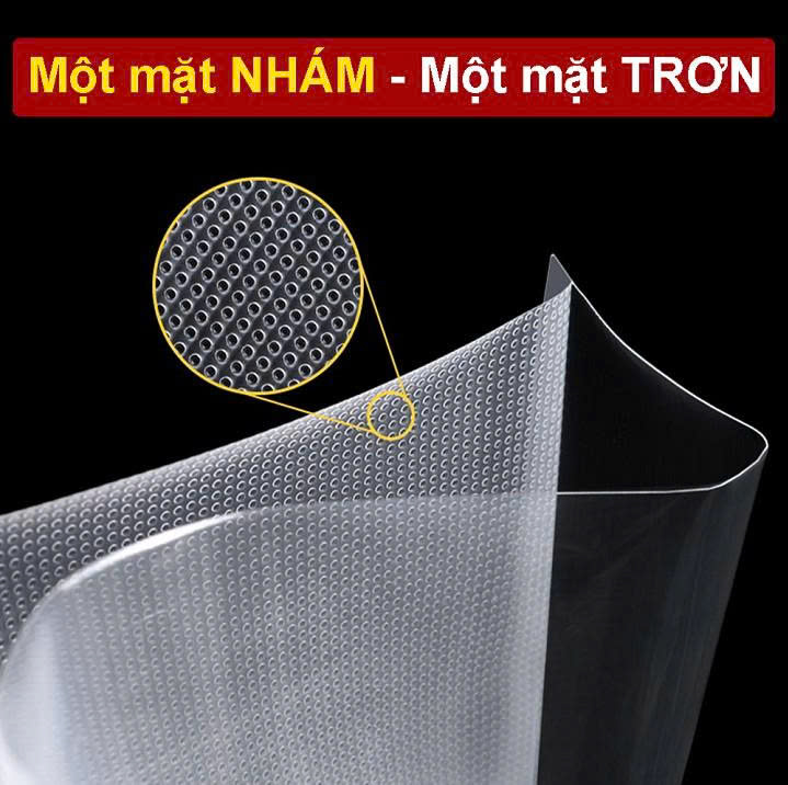 Cuộn túi hút chân không một mặt nhám, một mặt trơn đựng thực phẩm dài 5m