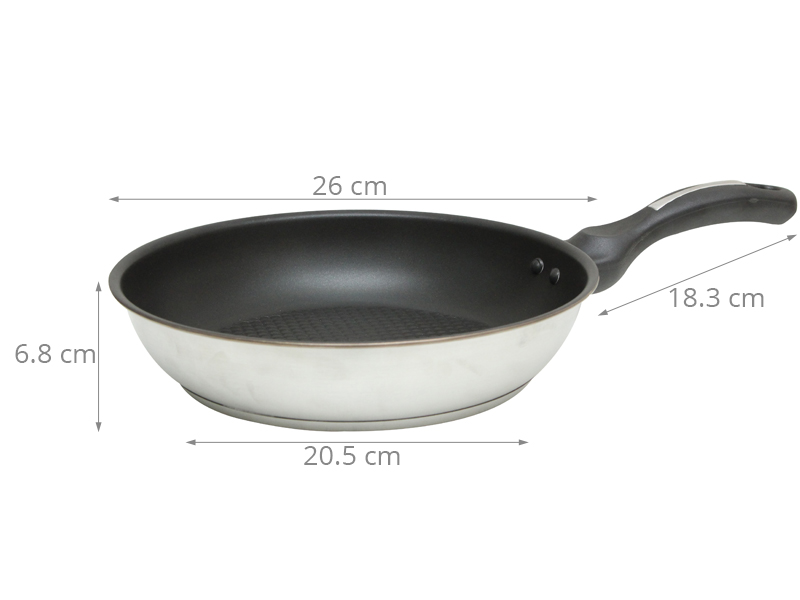 Chảo Inox Chống Dính 3 Đáy Fivestar Đủ Kích Thước 22/24/26/28 cm - Chất Lượng Cao Chính Hãng - Sử Dụng Được Tất Cả Loại Bếp