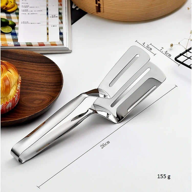Kẹp inox gắp thức ăn - xẻng lật thực phẩm chiên đồ ăn bằng inox 304