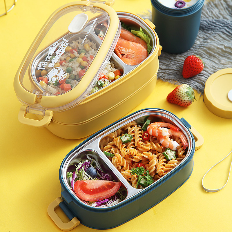 Hộp Cơm Giữ Nhiệt, Hộp Đựng Cơm Inox 304, Chống Gỉ, Chống Đổ Tiện Lợi, Màu Ngẫu Nhiên - Hàng Nhập Khẩu