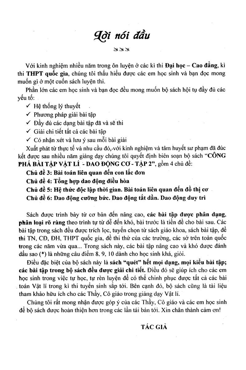 Công Phá Bài Tập Vật Lí Dao Động Cơ (Tập 2)