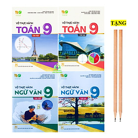 Sách - Combo Vở thực hành Toán + Ngữ Văn 9 Tập 1+2 (Kết nối tri thức với cuộc sống)