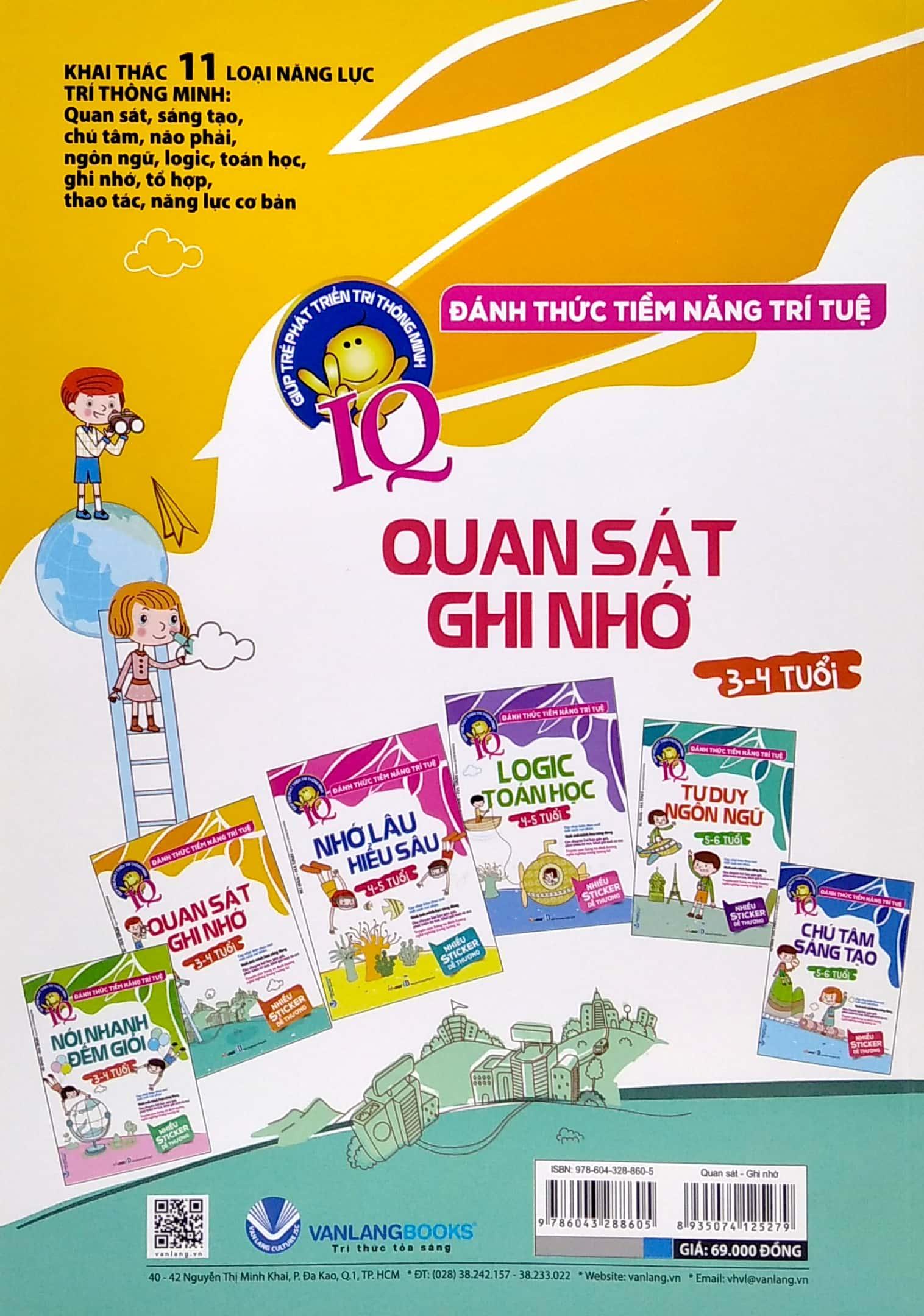Đánh Thức Tiềm Năng Trí Tuệ - Quan Sát Ghi Nhớ (3-4 Tuổi) (Tái Bản)