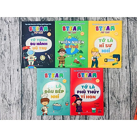 Sách - Steam For Kids 3-6 Tuổi - Thiên Nhiên Kỳ Thú + Tớ Thích Du Hành Vũ Trụ + Tớ Là Phù Thủy Tí Hon + Tớ Là Đầu Bếp Nhí + Tớ Là Kĩ Sư Nhí - Combo 5 Cuốn - NXB Phụ Nữ