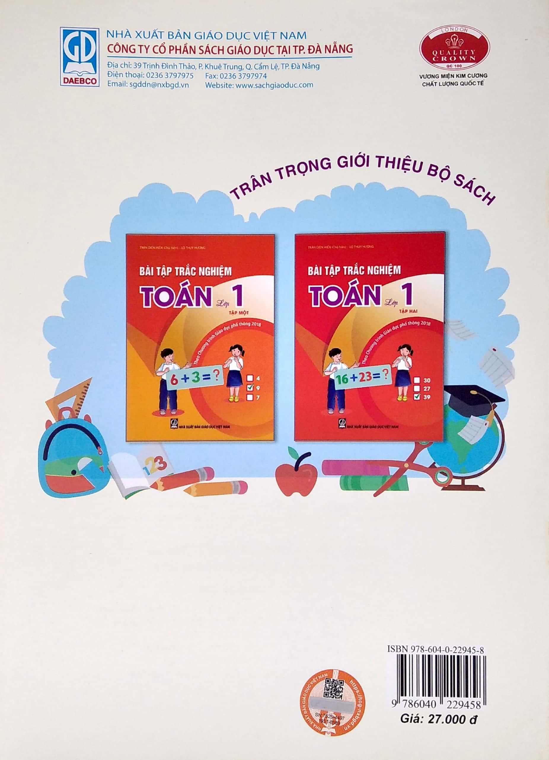 Bài Tập Trắc Nghiệm Toán Lớp 1 - Tập 2 (Theo Chương Trình Giáo Dục Phổ Thông 2018)