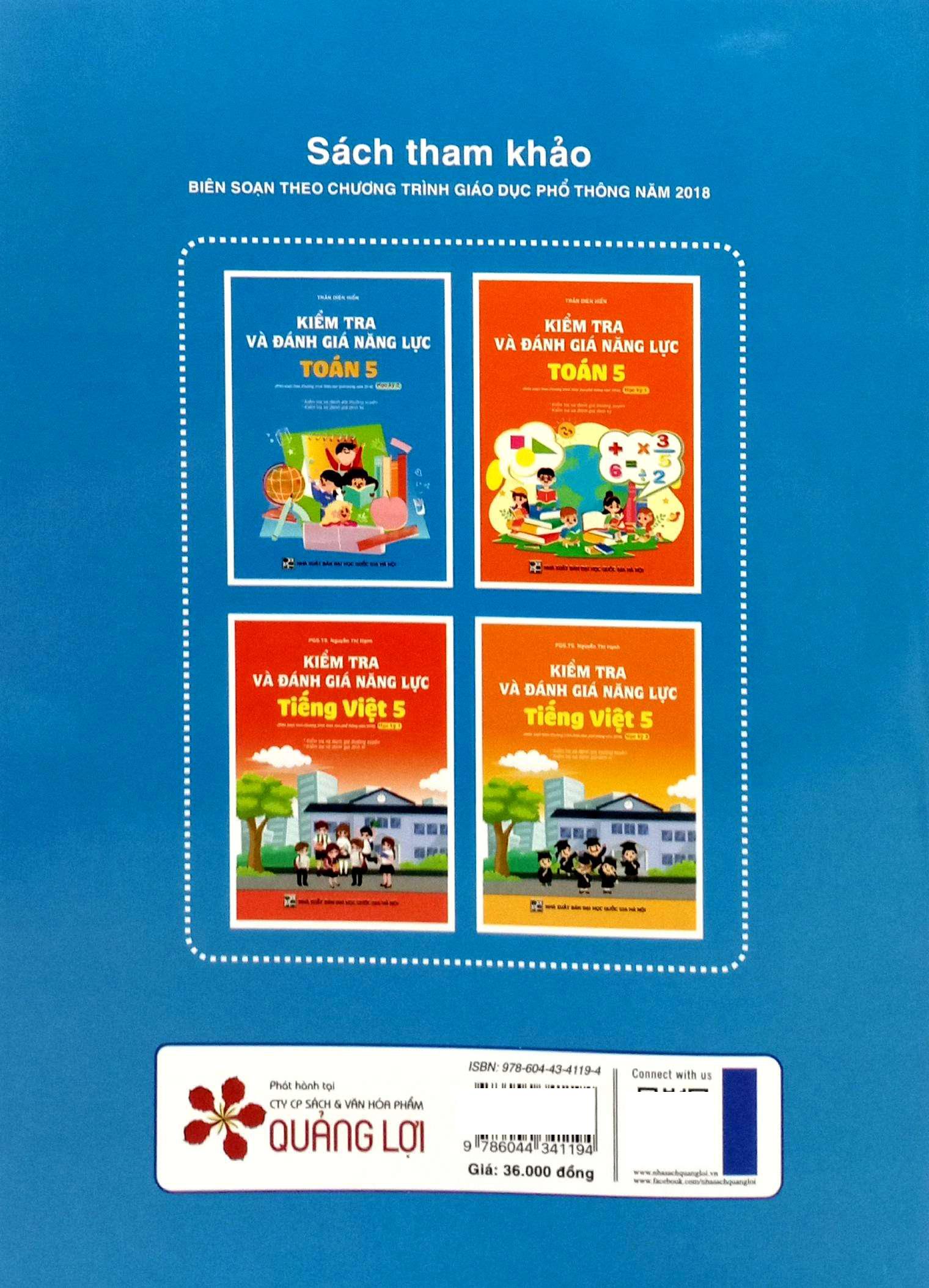 Sách - Kiểm Tra Và Đánh Giá Năng Lực Toán 5 - Học Kì 2