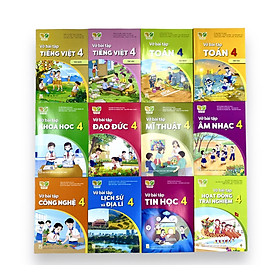 Bộ Vở bài tập Lớp 4- Kết Nối Tri Thức Với Cuộc Sống (12 quyển- Kèm bìa nilong bao sách)