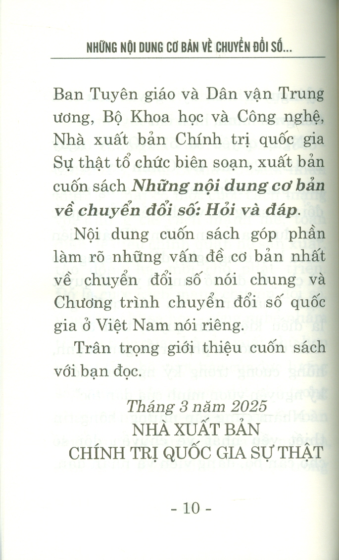 Những nội dung cơ bản về chuyển đổi số - Hỏi và đáp (bản in 2025)