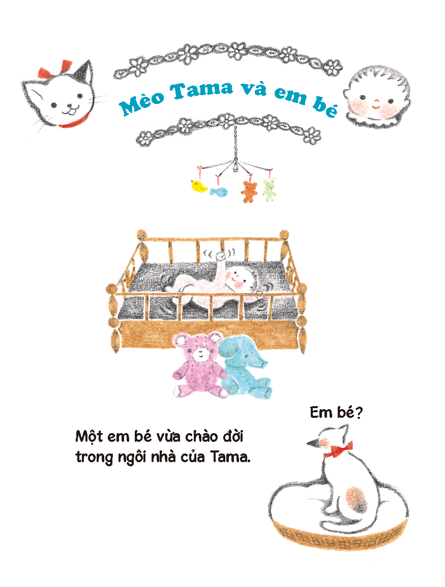 Sách - Mèo Tama & em bé