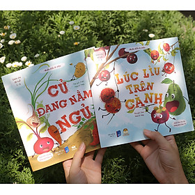 Sách Ehon Củ Quả Cho Bé 0-3 Tuổi - Muôn Điều Kì Diệu Set 2 cuốn Củ Đang Nằm Ngủ và Lúc Lỉu Trên Cành, Tặng Sticker