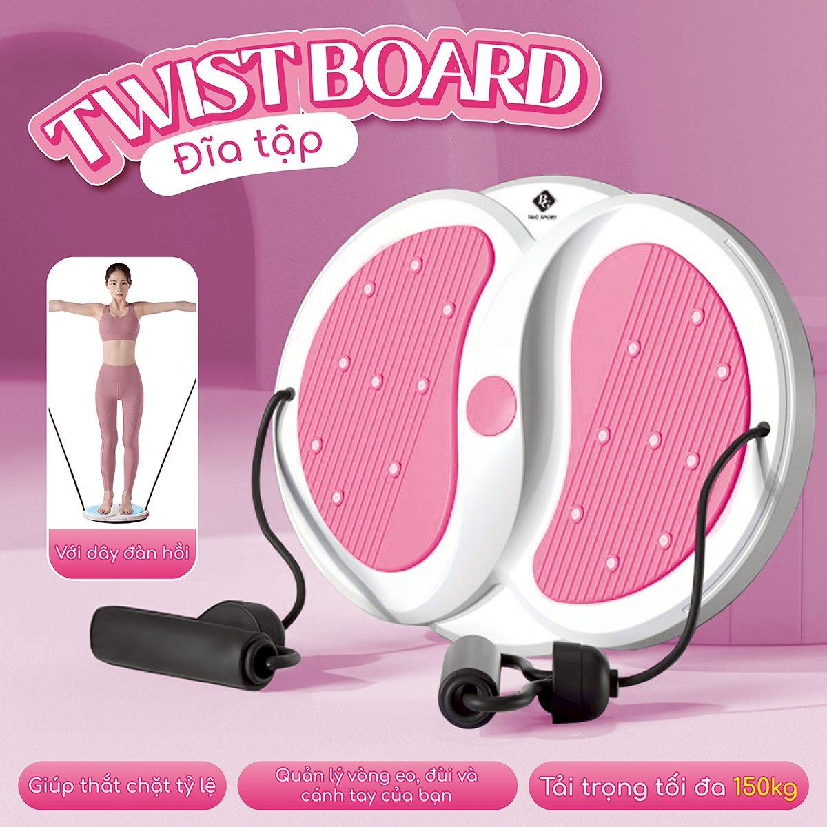 3002R-Đĩa Xoay Eo Massage Chân Tập Thể Dục 360 Độ Chất Liệu Nhựa Cao Cấp( Màu ngẫu nhiên)- Hàng Chính Hãng