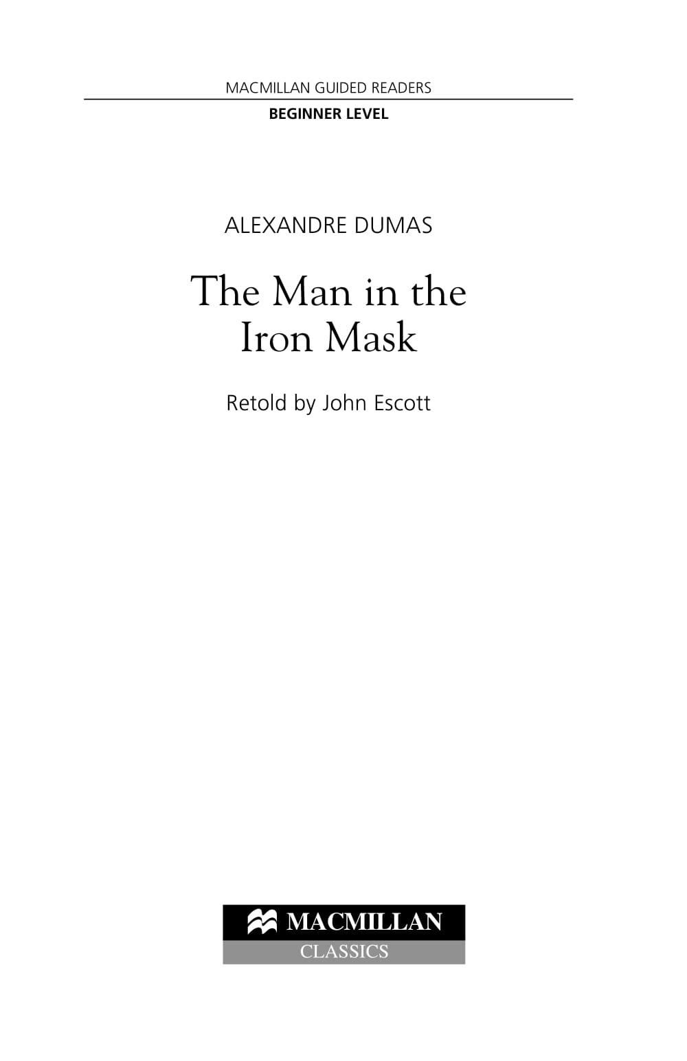 MR Man in the Iron Mask Beginner ( No CD )