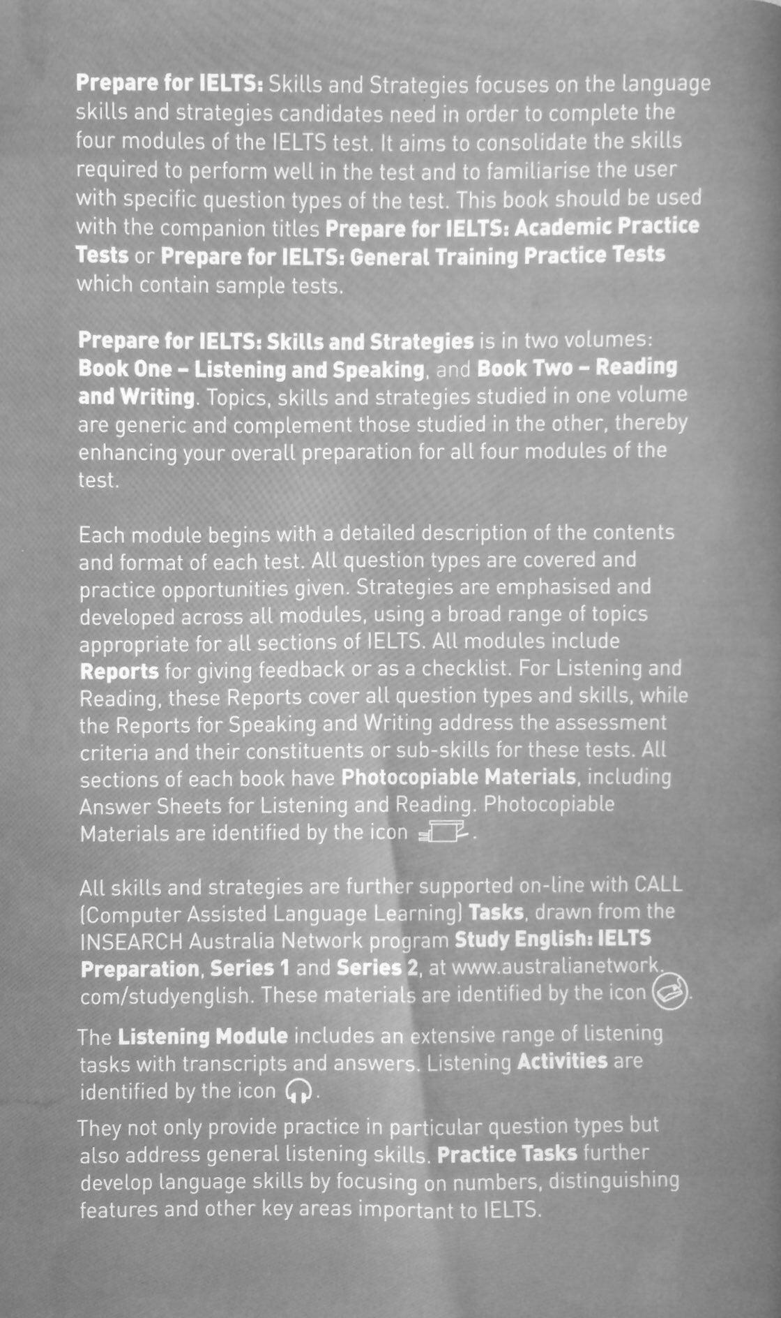 Prepare For IELTS: Skill And Strategies Book One: Listening And Speaking (Không Kèm CD)