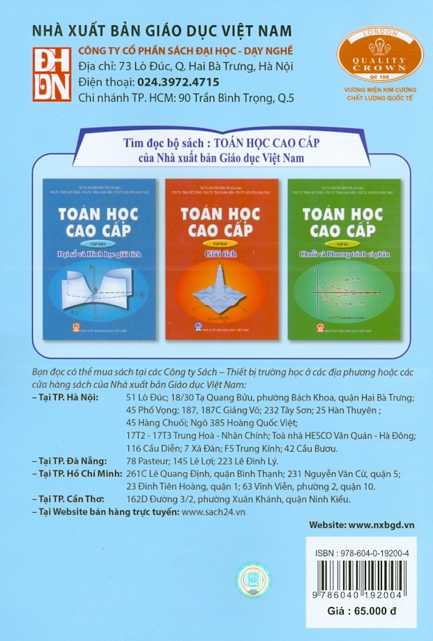 Toán Học Cao Cấp - Tập 1: Đại Số Và Hình Học Giải Tích