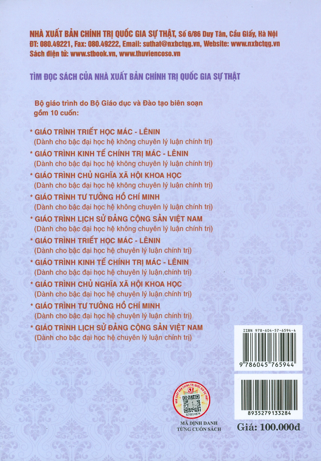 Combo Giáo Giáo Trình Triết Học Mác – Lênin + Giáo Trình Kinh Tế Chính Trị Mác – Lênin (Dành Cho Bậc Đại Học Hệ Không Chuyên Lý Luận Chính Trị) - Bộ mới năm 2021